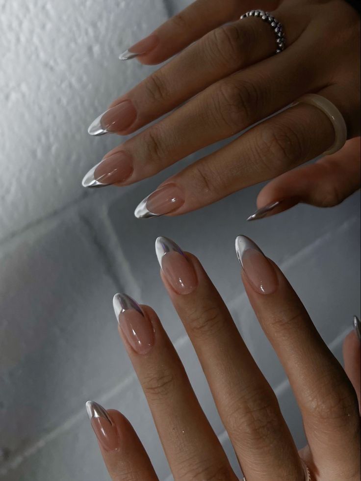 Chic French Tip Nail Design with a Modern Twist