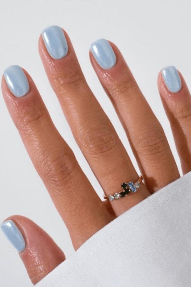 Chic Pastel Blue Nail Design for Effortless Elegance.