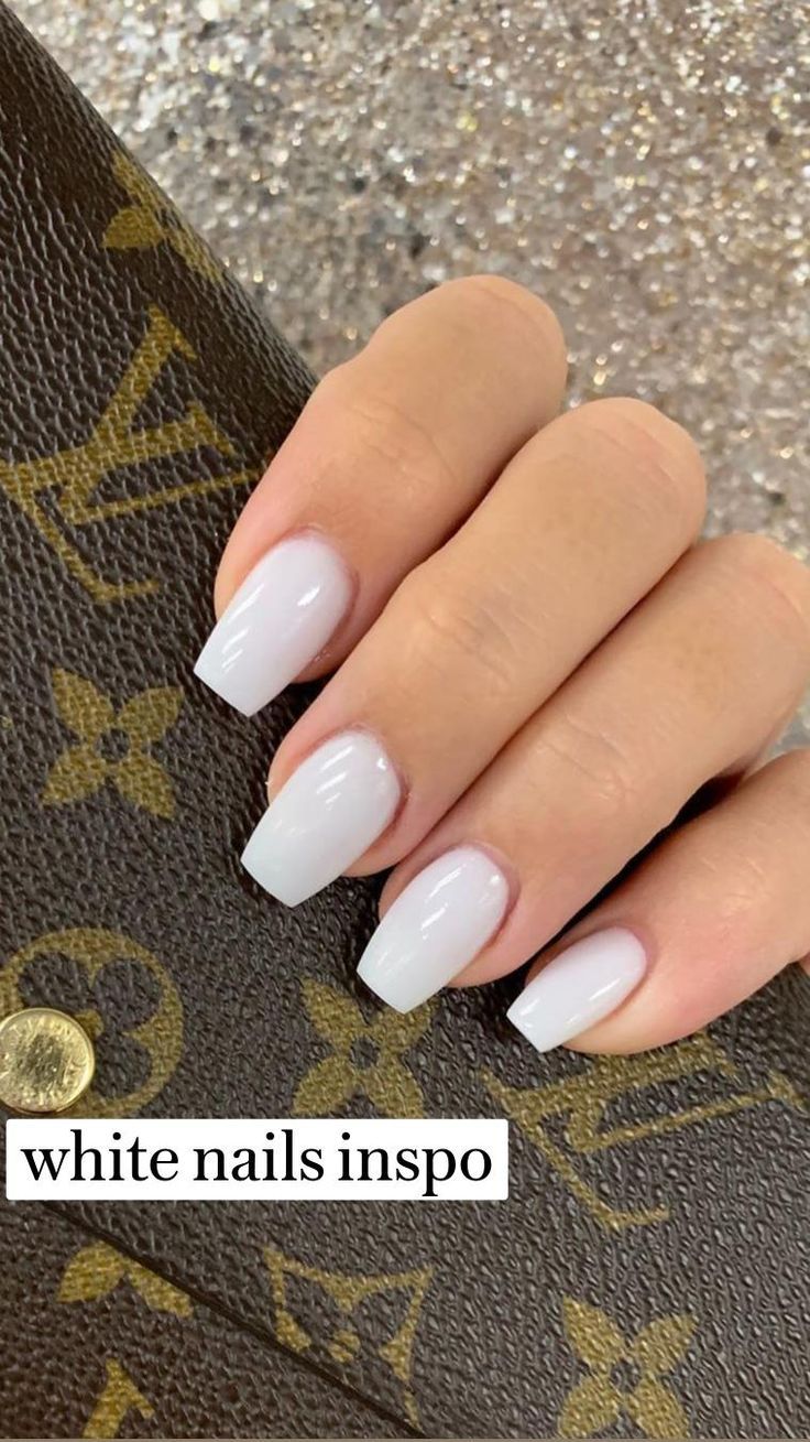 Sophisticated Elegant White Nails: Glossy, Modern, and Versatile for Any Occasion.