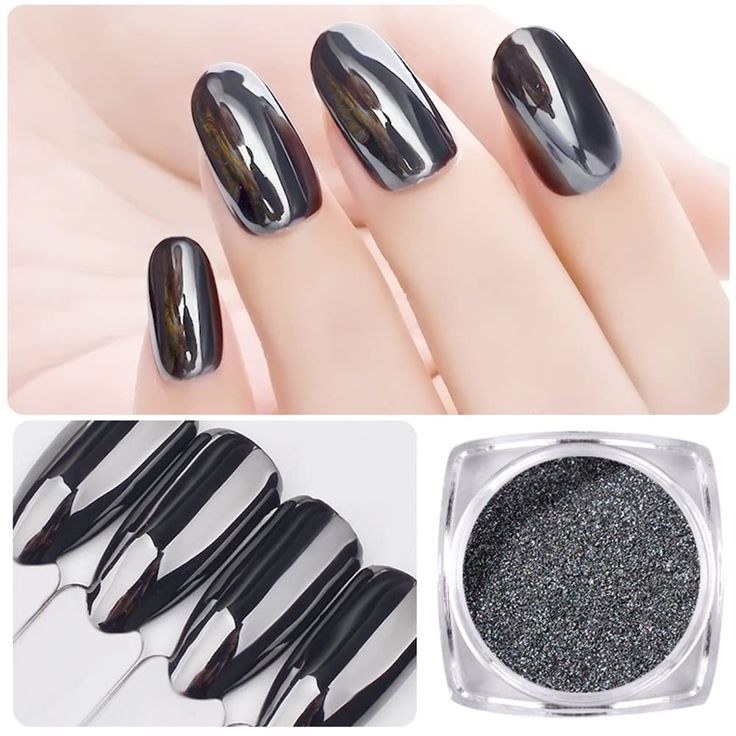 Sleek Black Nails with Glitter: A Chic and Sophisticated Aesthetic for Any Occasion.