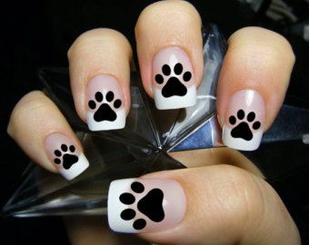 Whimsical Paw Print Nail Design for Animal Lovers