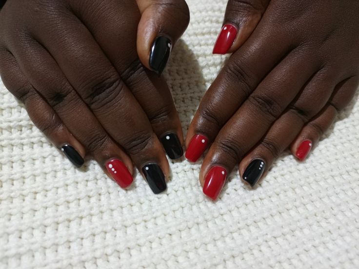 Bold Black and Red Nail Design: Edgy Elegance for Any Occasion