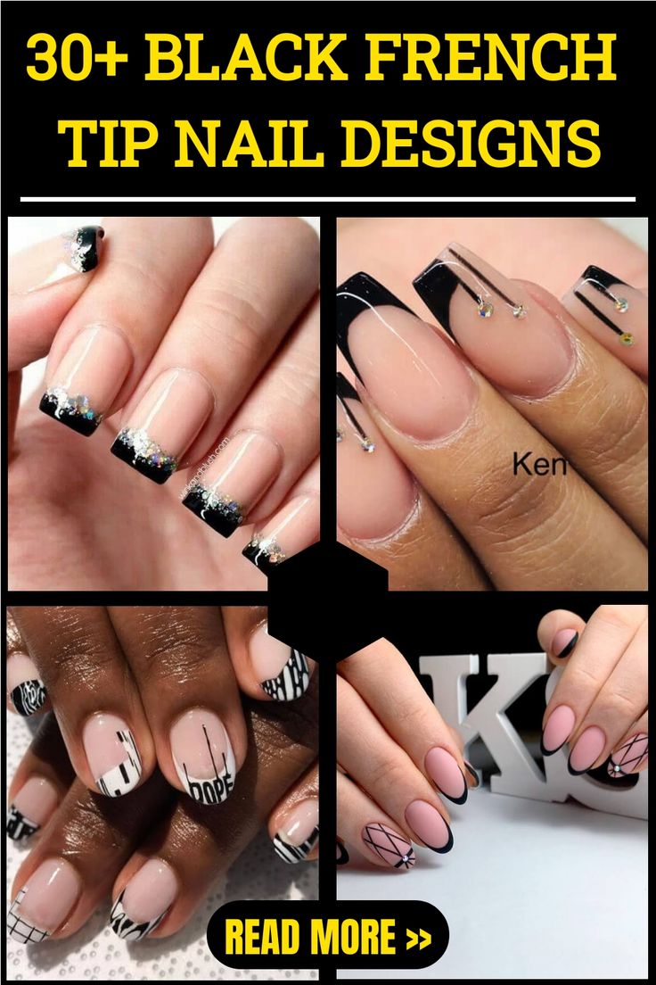 Stylish Black French Tip Nail Designs: Elevate Your Look with Unique Patterns and Modern Flair.