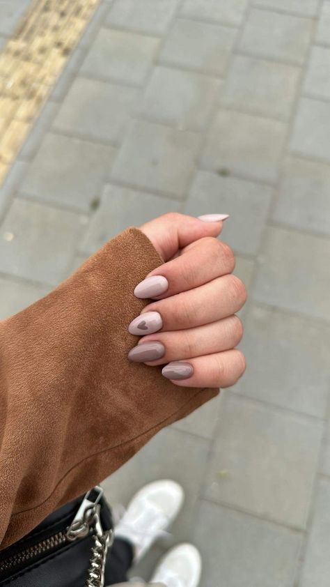 Modern Matte Nail Design with Heart Accent for Everyday Elegance