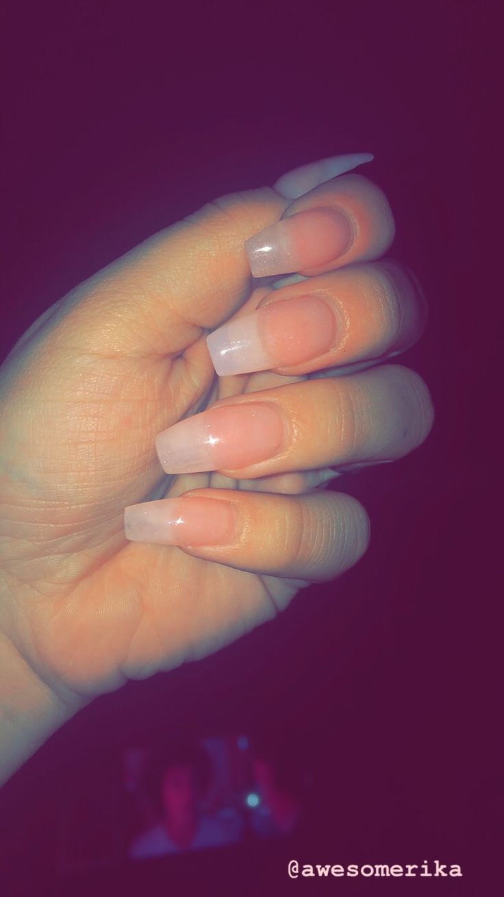 Sophisticated Gradient Coffin Nails in Soft Pink for Any Occasion.