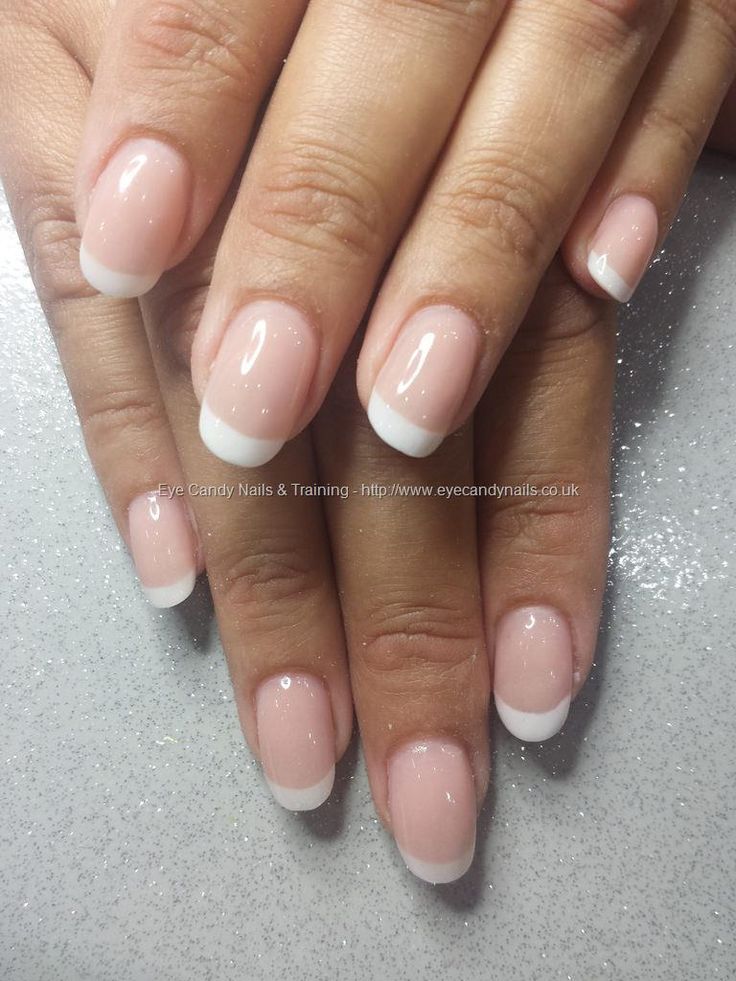 Sophisticated Elegant French Manicure with Soft Pink and Crisp White Tips.