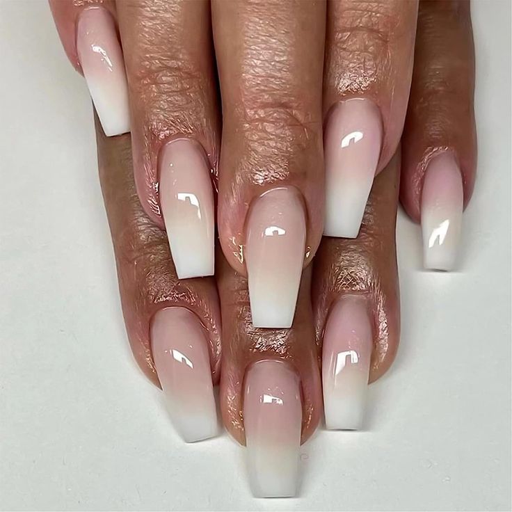 Chic Ombre French Tip Nails: A Sophisticated Gradient from Nude to White