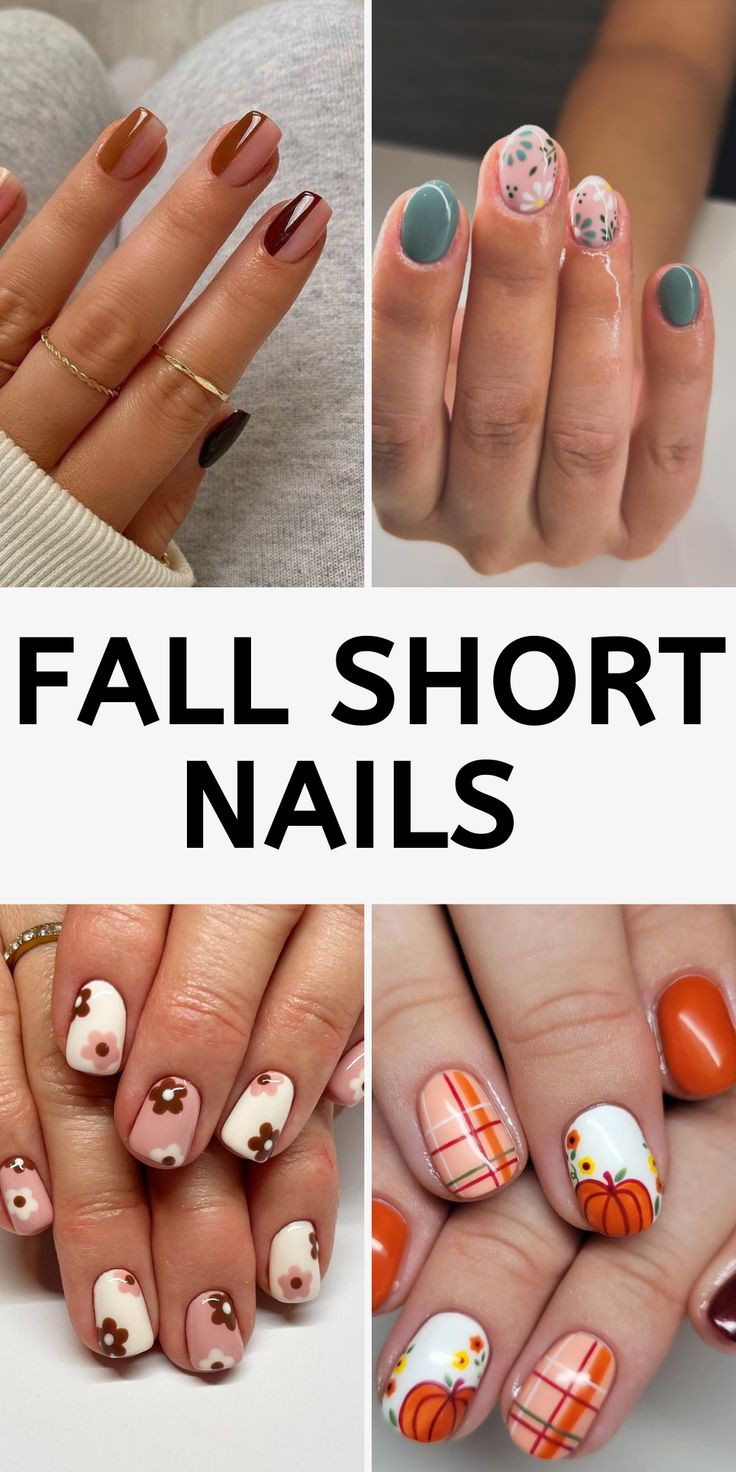 Chic Autumn-Inspired Nail Designs with Rich Colors and Playful Patterns