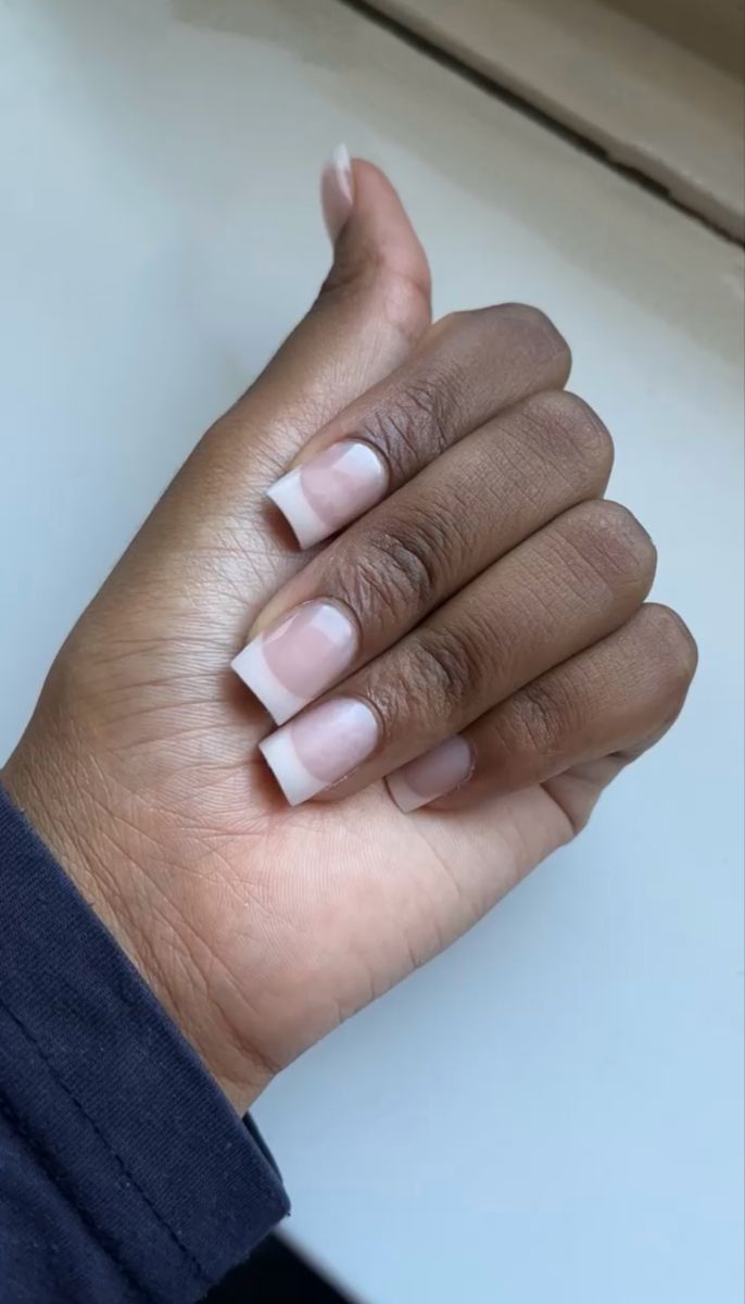 Timeless Elegant French Manicure: Natural Base with Classic White Tips