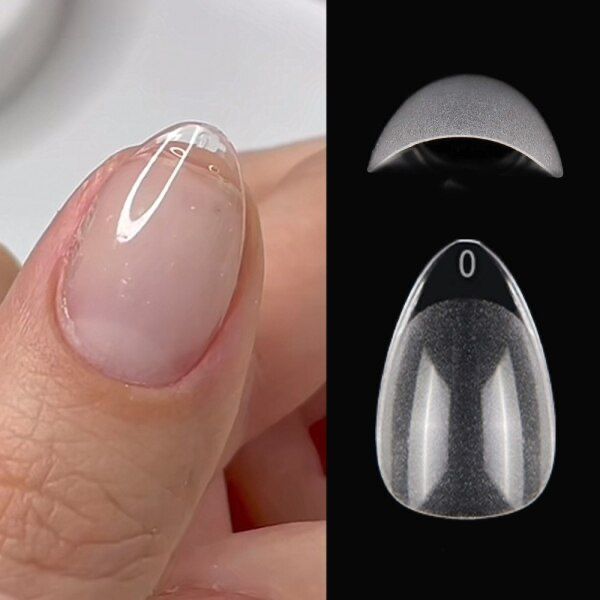 Chic Transparent Ombre Nail Design with Unique Tips for Timeless Elegance.