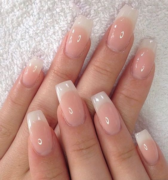 Sophisticated Nude-to-White Ombre Nails for Everyday Elegance