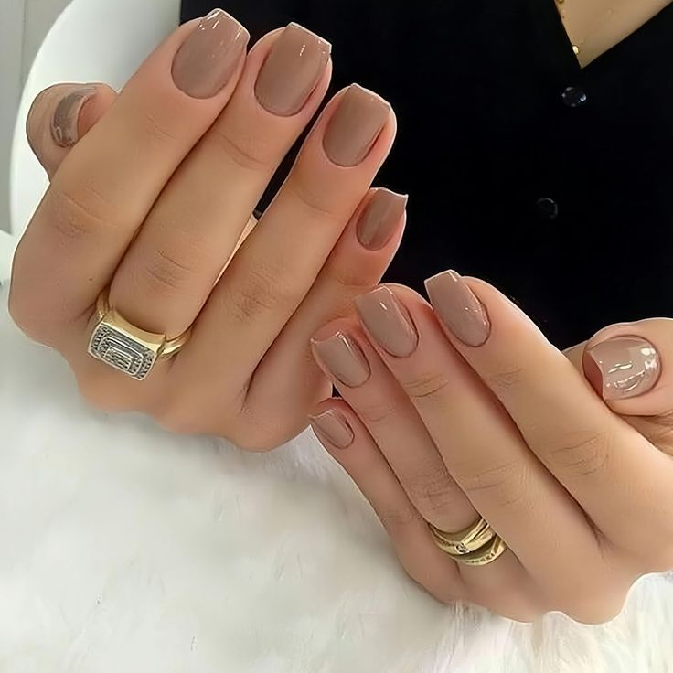 Sophisticated Elegant Nude Nail Design with Glossy Finish for All Occasions