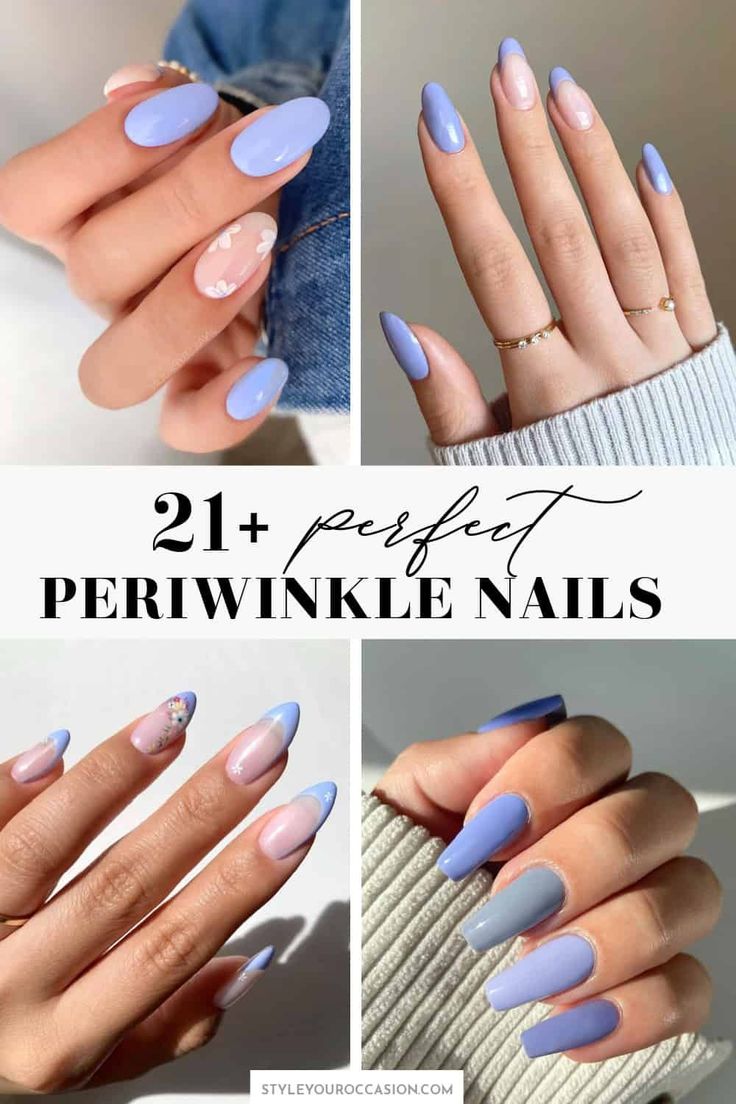 Elegant Periwinkle Nail Designs: A Fusion of Soft Hues and Creative Accents