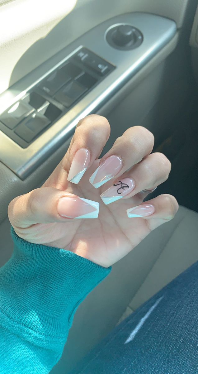 Chic French Tip Nails with Gradient and Minimalist Design