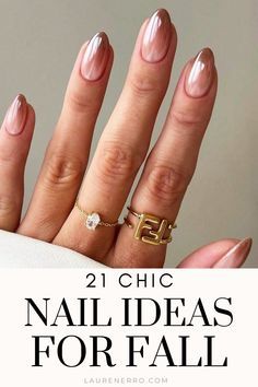 Sophisticated Glossy Nude Nail Design for Fall Elegance