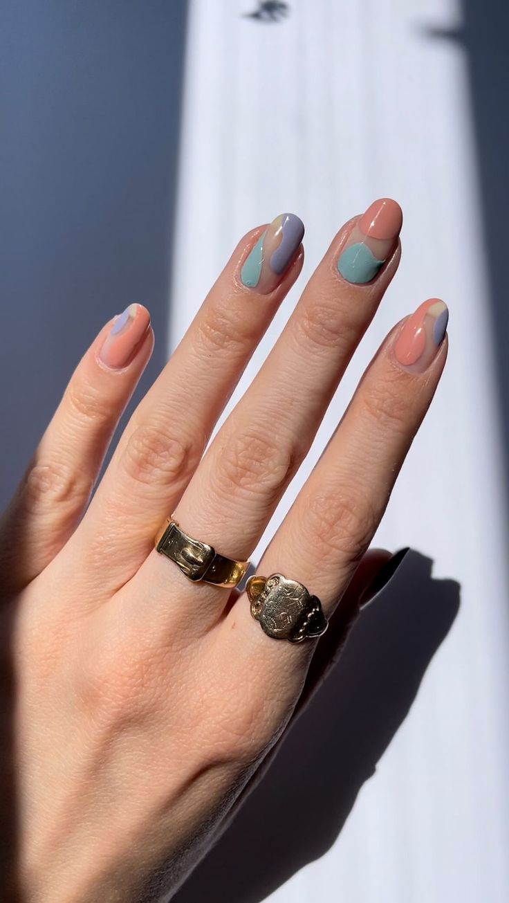 Playful Pastel Nail Design: A Modern Blend of Art and Fashion.