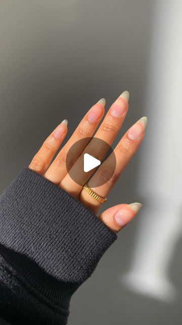 Chic Almond-Shaped Ombre Nails with Minimalist Gold Accessories