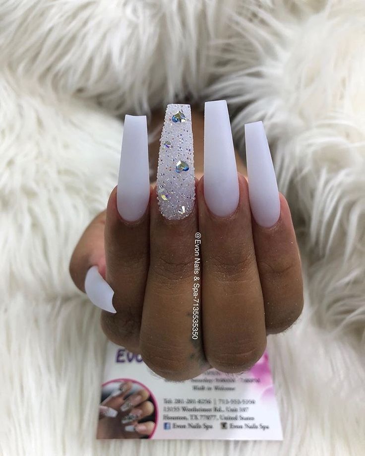 Chic Matte White and Glitter Nail Design for Any Occasion