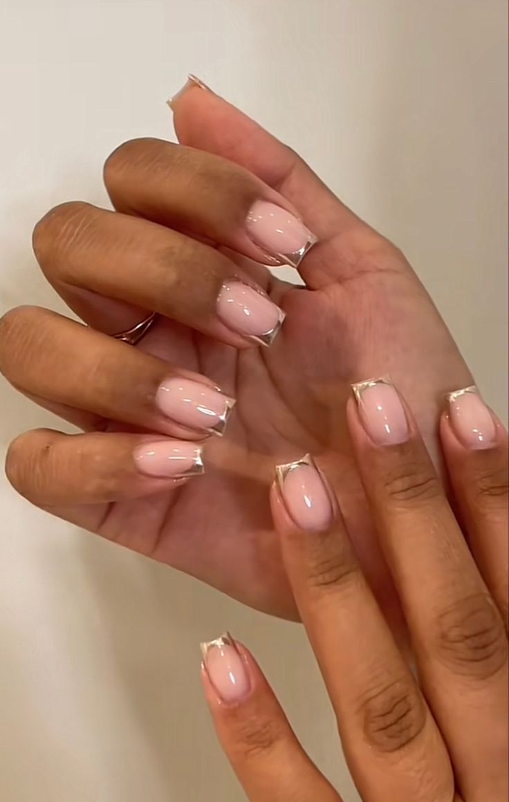 Sophisticated Soft Pink and White Nail Design for Any Occasion.