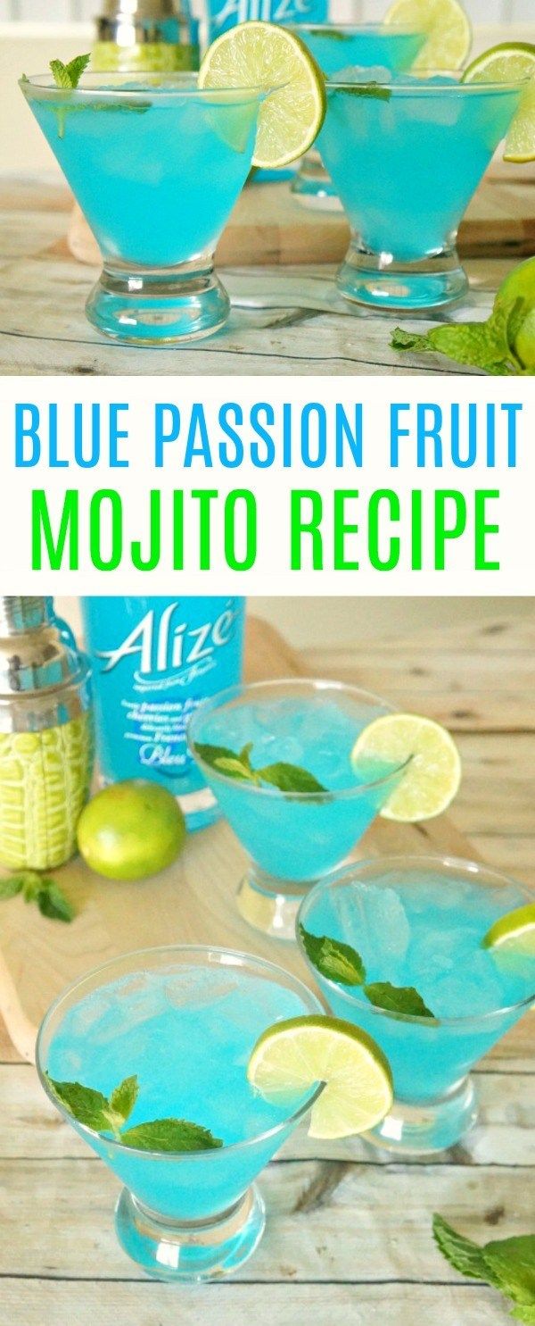 Elegant Blue Mojitos: A Refreshing Tropical Delight for Summer Celebrations.