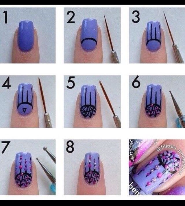 Dreamy Purple Nail Design Tutorial: Step-by-Step Guide to Intricate Patterns and Unique Artistry.