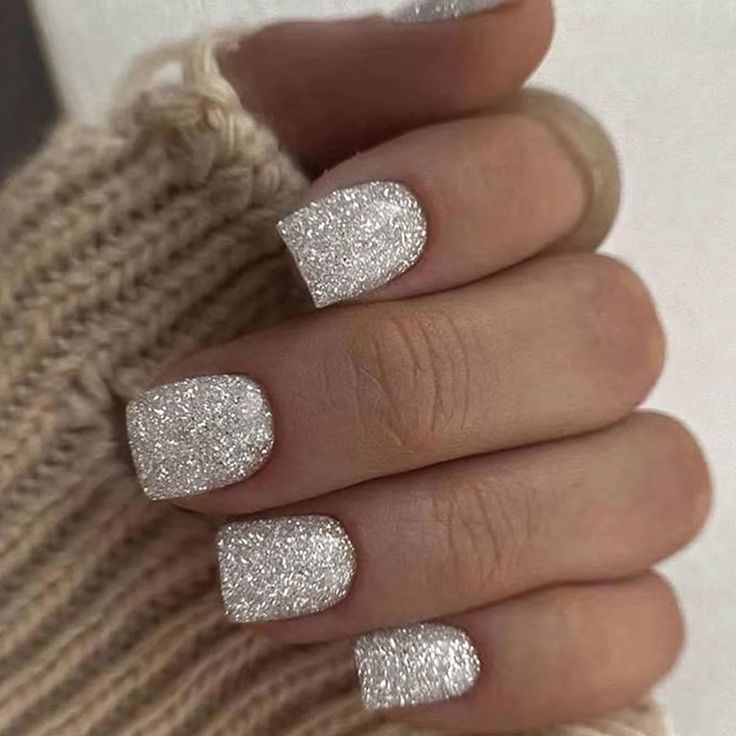 Dazzling Silver Glitter Nails: Luxurious Glamour for Any Occasion