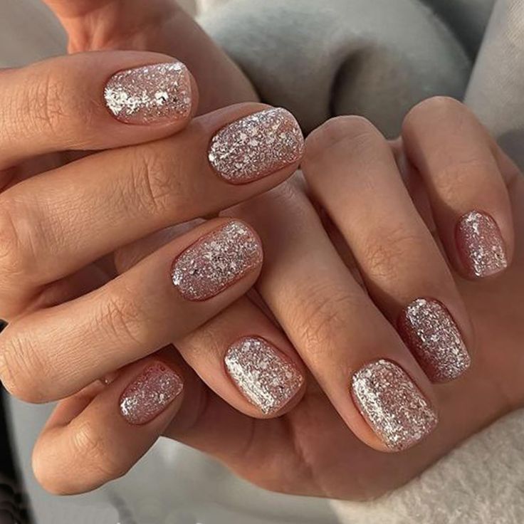 Mesmerizing Sparkling Pink Nail Design for Chic Elegance.