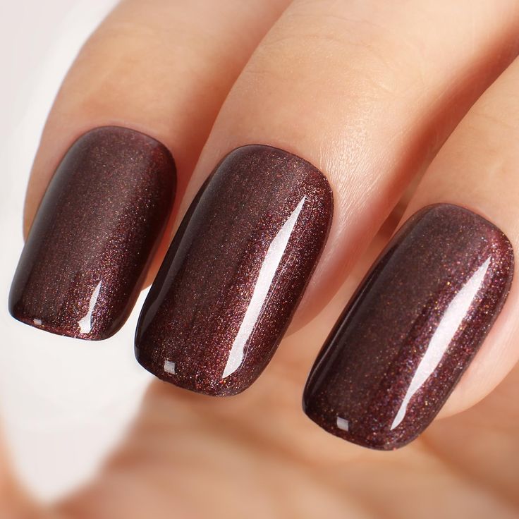 Elegant Deep Burgundy Glossy Nails with Subtle Shimmer.