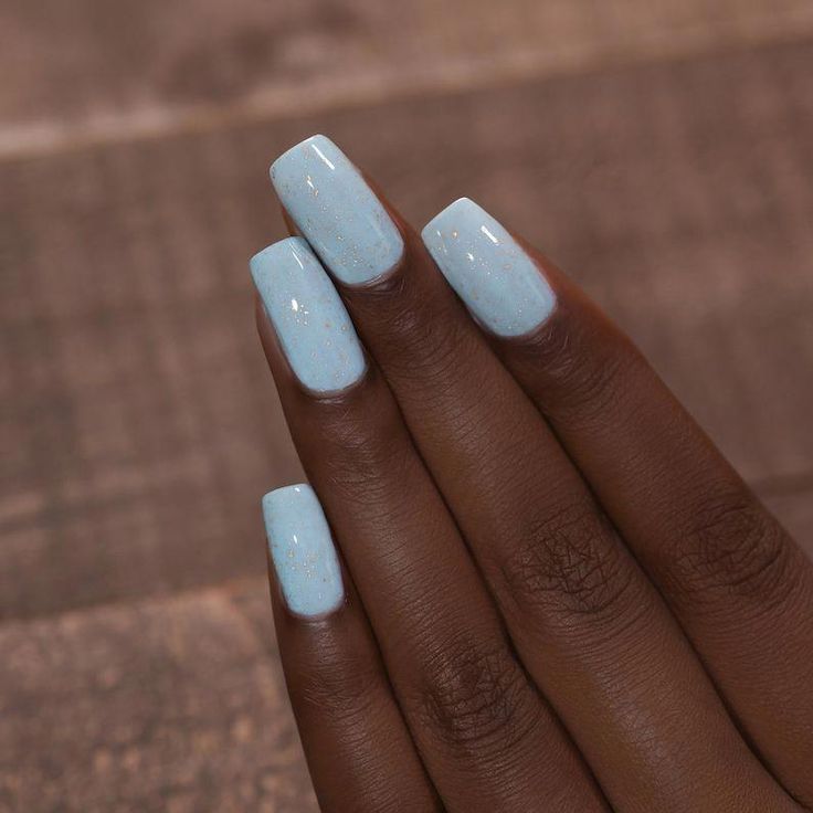 Elegant Soft Pastel Blue Nails with Glossy Finish, Ideal for Any Occasion.