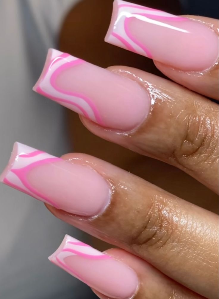 Elegant Marble Pink Long Nails: A Sophisticated Yet Playful Design