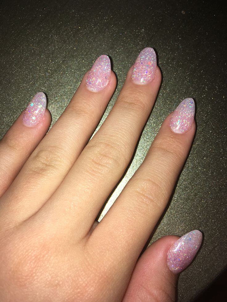 Whimsical Glittery Nails: Soft Pink Elegance for Any Occasion