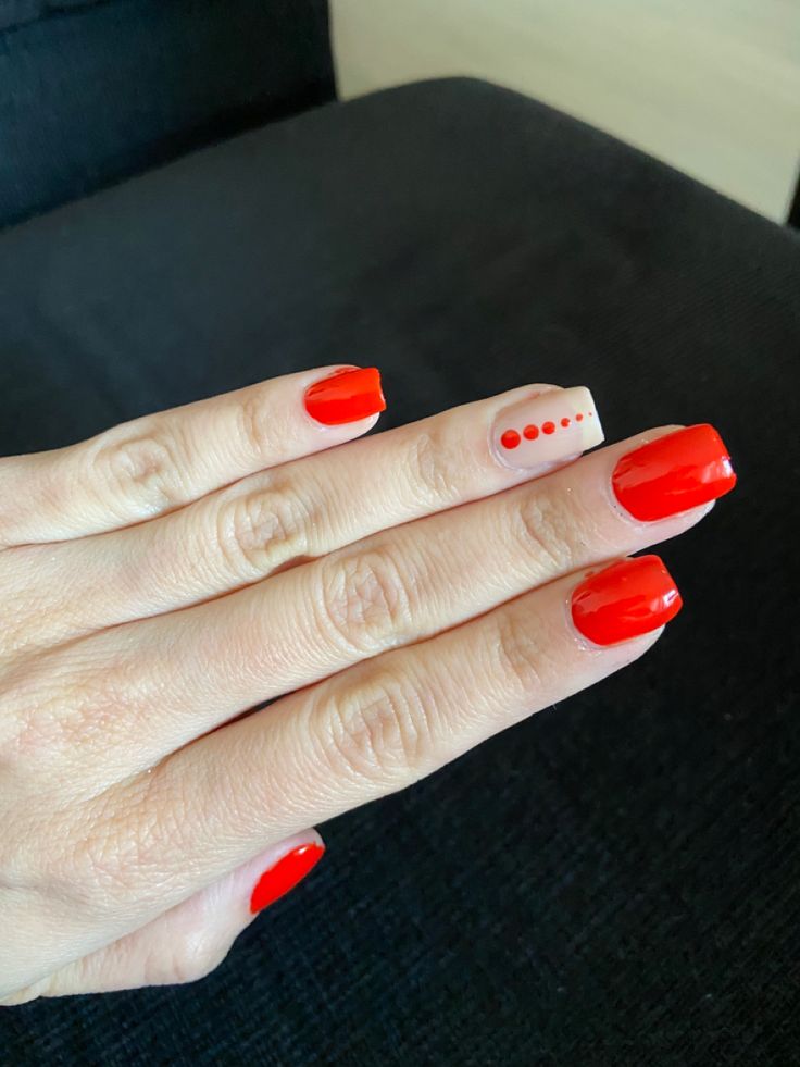 Bold Vibrant Red Nail Design with Elegant Accents for Versatile Styling