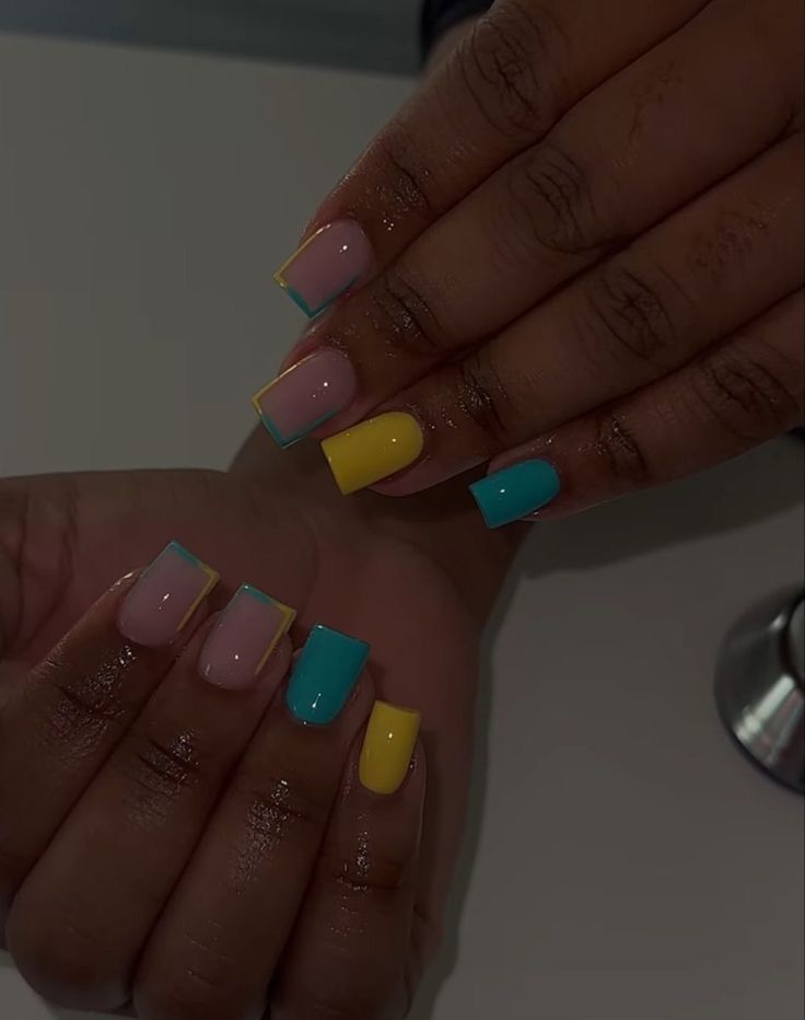 Playful Pastel Nail Design for a Refreshing and Cheerful Look.