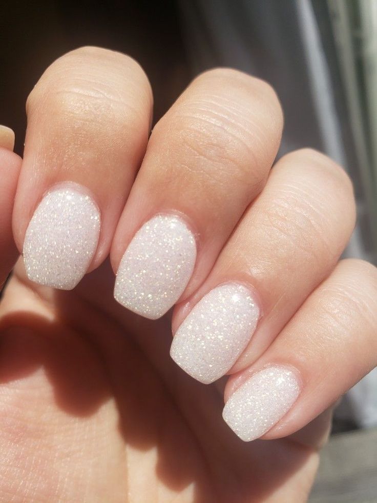 Elegant Soft Glitter Nude Nails for a Chic Look