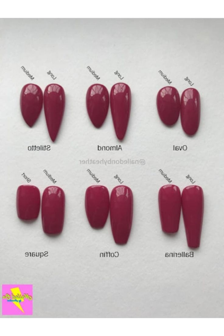 Chic Nail Design: Versatile Shapes and Glossy Deep Pink Finish for Stylish Expression.