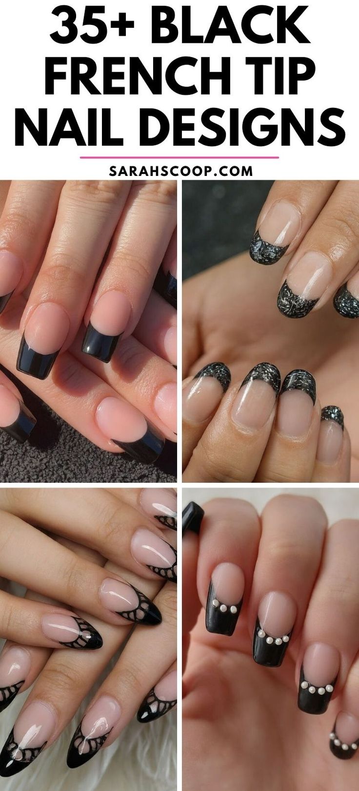 Bold Black French Tip Nail Designs: A Stylish Blend of Sophistication and Modern Elegance.