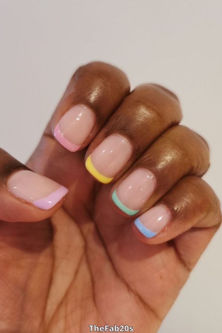 Vibrant Pastel French Tip Nails: A Playful Twist on Classic Elegance