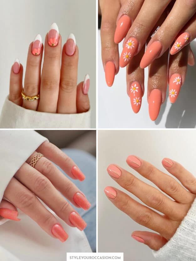 Vibrant Nail Designs: Charming French Tips, Playful Florals, and Chic Minimalism.