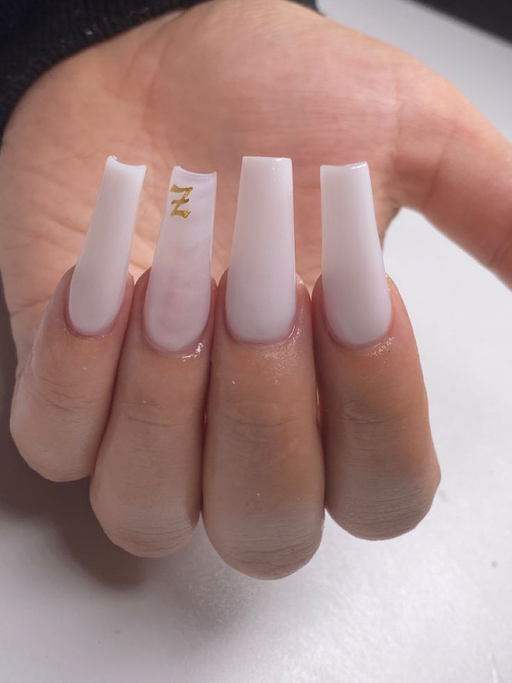 Sophisticated Elegant Long Nails with Glossy Finish and Unique Gradient Design