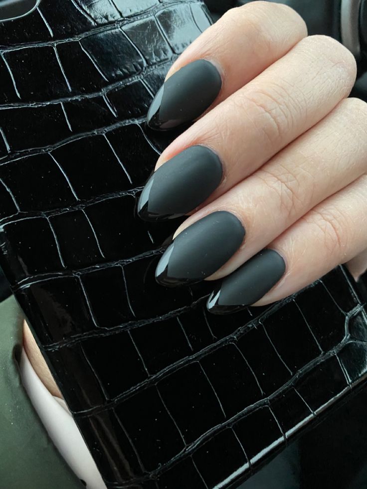 Chic Matte Black Almond Nails: A Bold and Elegant Accessory for Any Occasion.