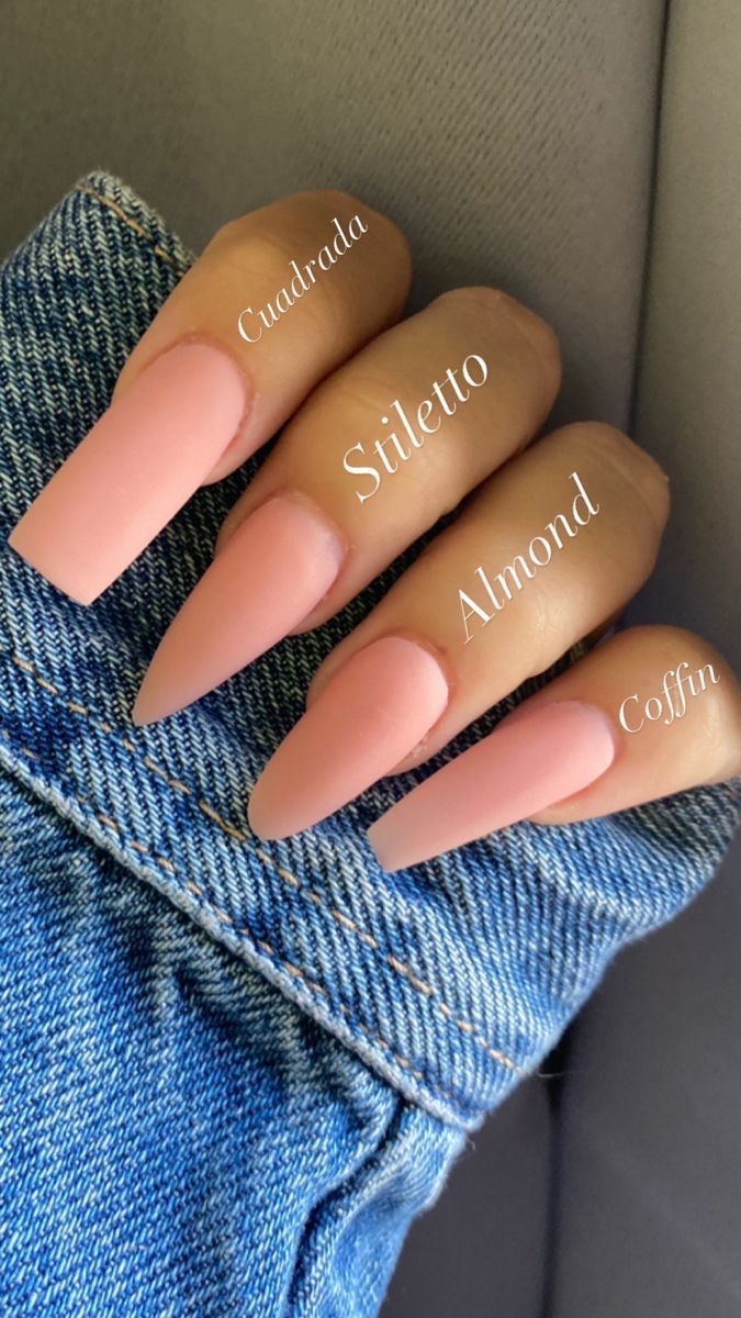 Chic Soft Pink Matte Nail Designs in Modern Shapes for Trendy Aesthetic