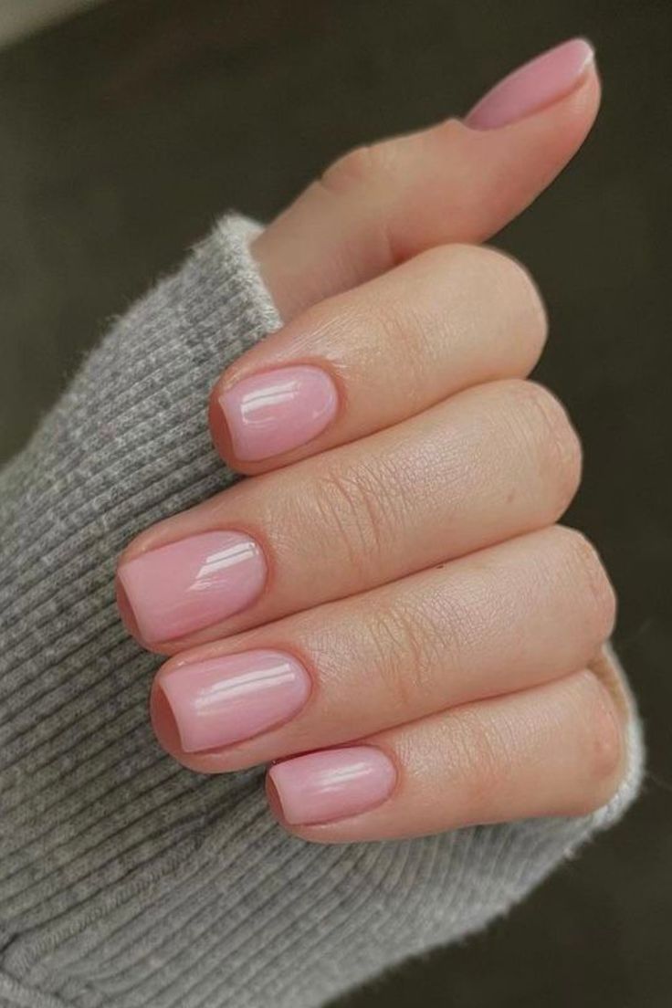 Elegant Glossy Soft Pink Nail Design for All Occasions.