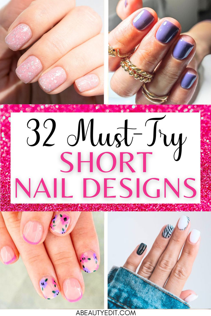 Versatile Short Nail Designs: Creative Styles with Delicate Glitter and Bold Colors