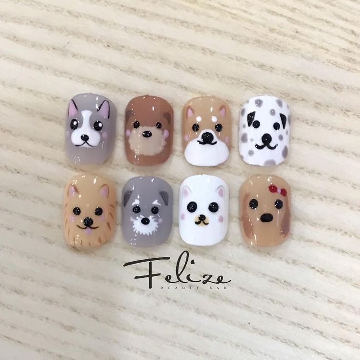 Charming Dog-Themed Nail Art: Delightful Puppy Designs for Dog Lovers' Manicures.