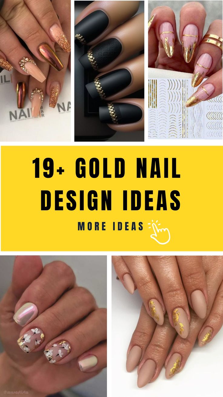 Luxurious Nail Designs with Gold Accents and Sophisticated Patterns