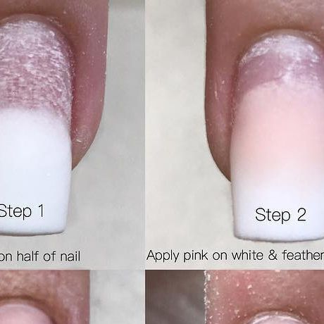 Contemporary Gradient Nail Design: Matte White to Soft Pink Transition for a Chic Look.