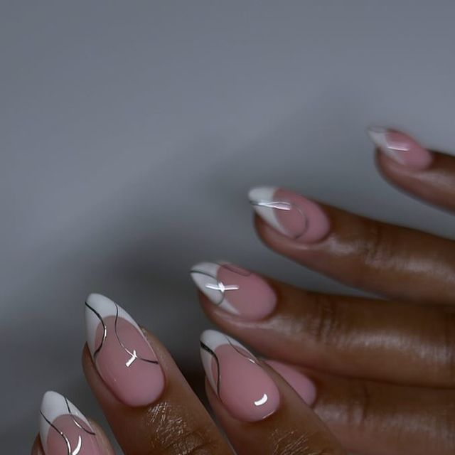 Chic Soft Pink and White Tip Nail Design for Everyday Elegance.