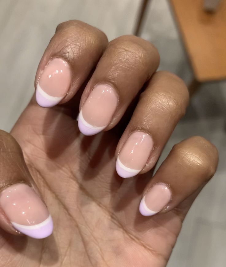 Elegant Chic Nail Design: Modern French Manicure with Lavender Tips