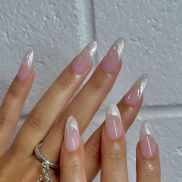 Chic Soft Pink Nails with White Tips: A Sophisticated Look for Any Occasion.