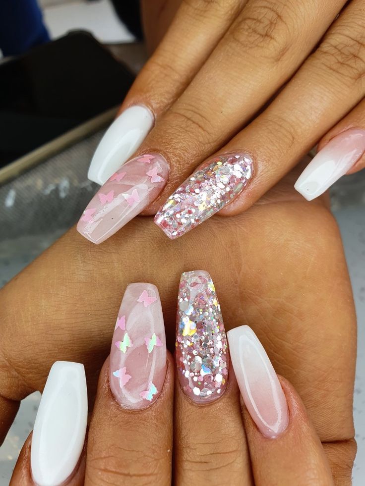 Chic and Whimsical Nail Design: A Playful Blend of Elegant Styles